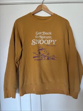 Uniqlo Mustard Snoopy 'Get Back to Nature' Crewneck Sweatshirt